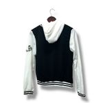New Look Varsity Hoodie Jacket XL Black White Letterman Preppy Y2K Skater Sporty E-Girl Photo 1