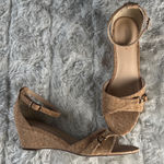 Ann Taylor  Tan Wedge Sandals Dress Shoes Woman’s Size 8 M Photo 0