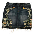 Driftwood Kate floral denim embroider distressed mini skirt festival Coachella Photo 0