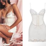 House Of CB  'Soraya' Ivory Satin Slip Dress with Corset‎ NWOT size XS Photo 10