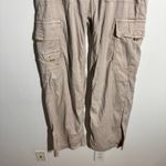 American Eagle Wideleg Cargo Pant Women 4 Long Tan Pocket Grunge Baggie Stretch Photo 3