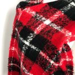 Victoria's Secret Victoria’s Secret Black & Scarlet Red Cozy Plush Plaid Fringe Large Scarf Photo 2