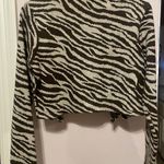 Le lis Brown Zebra Cropped Sweater Blazer Photo 2