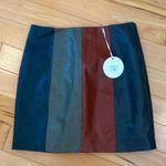 Storia Colorblock Faux Leather Lined Mini Skirt Photo 0