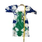 Farm Rio  Soft Garden Linen-Blend Mini Dress Size Small Green Blue NWT Photo 4