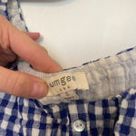 Umgee Blue and White Checkered Picnic Button Down Dress Photo 3