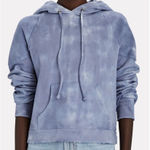 Love Shack Fancy  Anarosa distressed hoodie in washed denim tie-dye cotton terry Photo 0