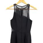 Jay Godfrey Black Sheer Mesh Panel Sleeveless Sheath Midi Dress Size 00 Photo 1