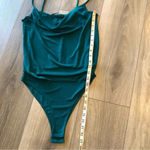 ZARA  dark green shimmer cowl neck tank bodysuit size medium Photo 5