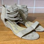 American Rag Strappy Suede Wedge Sandals Boho Fringe Tassel Ankle Zip Womens 9.5 Photo 0