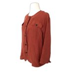 Samantha Grey Suede Feel Button Shirt Blazer Lightweight Jacket Sz 14 Orange Photo 4