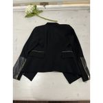 Zara‎ Basic Blazer Jacket Black Gold Zipper Detail Faux Leather Sleeve Small Photo 5
