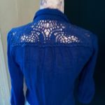 Mine LJ Crochet Accent Royal Blue Tie Up Front Top Size undefined Photo 2
