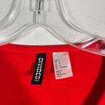 H&M Divided Red Ribbed Knit Ruched Bodycon Fitted Short Sleeve Dress Large L Photo 3