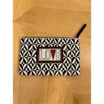 Brighton  Black White Love Canvas Zip Top Cosmetic Bag Photo 1