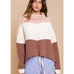 POL Canyon Rose Color Block Oversized Chenille Sweater Size Large Photo 11
