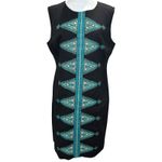 Anthropologie Tabitha Black Cotton Diamond Embroidered Boho Sleeveless Dress 12‎ Photo 1