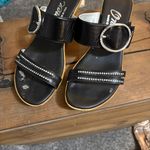 Onyx Size 8 Wedge Slip In Sandal, Black With bling Photo 4