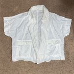 Eileen Fisher Organic Linen Short Sleeve Jacket Oversized Lagenlook White 1X Photo 1