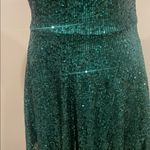 Blondie Nites Elegant Green Sequin Dress medium size one strap like new Photo 2