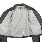 Banana Republic Herringbone Wool Tweed‎ Blazer Jacket Two Button Women's 2 Gray Photo 4