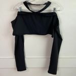 SKIMS NWOT  Onyx Black Fits Everybody Wrap Long Sleeve Super Cropped Top Photo 4