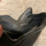 Zodiac  Heeled Cowboy Boots Size 7.5 Black Leather Womens Scallop Top Pointed Toe Photo 6