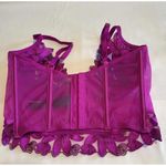 Victoria's Secret Victoria’s Secret 32D Floral Embroidered Quarter Cup Corset Top Purple NWOT Photo 5