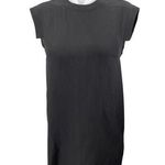 AllSaints Black 100% Silk Short Cap Sleeve Mock Neck Mini Shift Dress Size 4 Photo 0