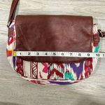 Trades Of Hope Leather Canvas Small Crossbody Purse Adjustable Strap Brown Boho Photo 4