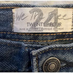 Free People Jeans Womens Size 24 Blue Mid Rise Medium Wash Raw Hem Straight Leg Photo 1