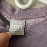 Aritzia Purple TNA Cozy Fleece Perfect Cropped Sweatshirt Size Small Photo 1