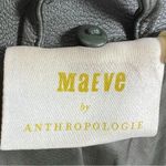 Maeve Anthropologie Kellie Faux Leather Trench Coat Utility Jacket Green Size 8 Photo 2
