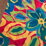 Vtg HONEY Bright Multicolor Floral Silk SIGNED SCARF Japan Preppy Career Spring Blue Photo 8