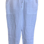 Ralph Lauren Black Label Pants‎ 100% Linen Paper Bag Drawstring Size 14 Beachy White Photo 0