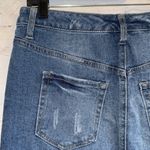 Wild Fable Skirt Womens 12 Dark Blue Denim Distressed Mini Short Fringe Raw Edge Photo 3