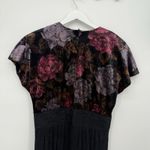 Choon California Vintage Velour Floral Black Long Dress Formal Size Medium Photo 7