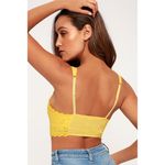 Free People  Intimately FP Womens Yellow Embroidered Floral Lace‎ Ezra Bralette S Photo 1
