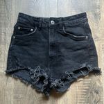 ZARA  Black Jean Shorts with Distressed Hem Photo 0