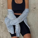 Girlfriend Collective  | Paloma Racerback‎ Active Sports Bra in Black Size Small Photo 0