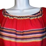 Anthropologie DRA On or Off Shoulder Fiesta Print Fringe Trim Top NWT XS Photo 2