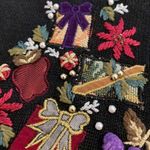 Victoria Jones Vintage Sweater Womens XL Black Holiday Christmas Knit Cardigan Photo 10