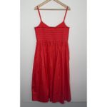 La Ligne Devon Pleated Midi Dress Poppy Red Womens New XL Photo 3