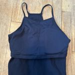 LASLULU Womens Sports Bra Seamless Long Crop Tank Racer Back Spaghetti Strap S Black Photo 2