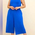 Torrid halter Wideleg cropped Super soft jumpsuit size 3X blue NWT Photo 0