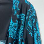 Bob Mackie Vintage wearable art wrap shirt y2k Black Blue Beaded V Neck Long L Photo 9