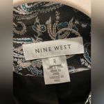 Nine West Vintage Jacquard Paisley Patterned Printed Black & Blue Blazer Jacket Photo 1