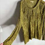 Cecico  boutique chartreuse distressed fringe grunge inspired edgy sweater Photo 3