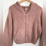 SKIMS by Kim Kardashian Cozy Knit Full Zip Sherpa Hoodie Brown Small S Photo 1