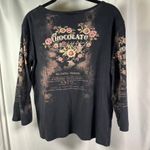 Katina Marie Floral Chocolate Rhinestone Print Long Sleeve Top Womens L USA Made Black Size L Photo 10